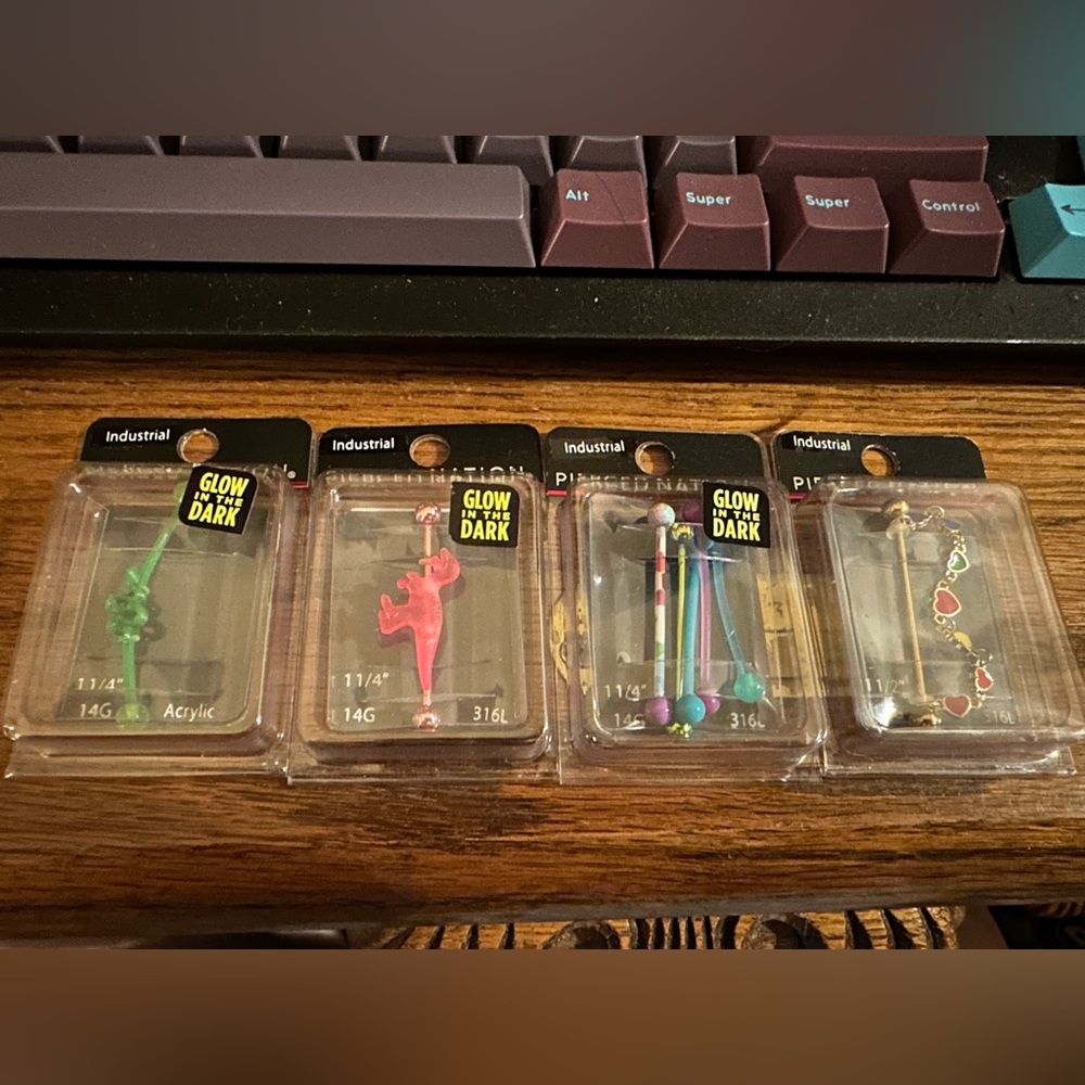 Glow in the Dark Industrial Barbells Set